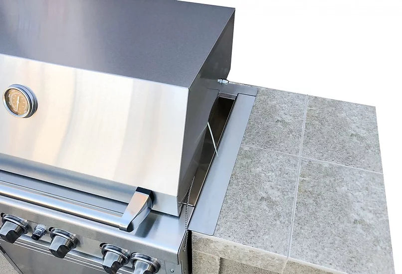 The Cayman 5' BBQ Island with 4 Burner Built In BBQ Grill BBQ GRILL KoKoMo Grills