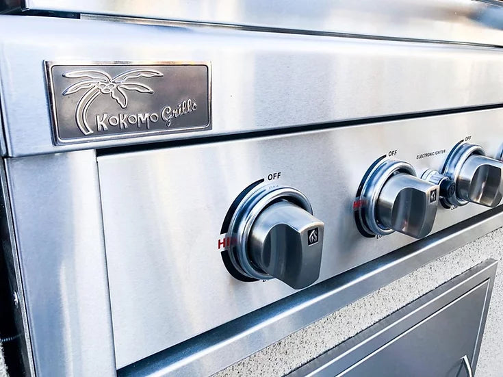 The Cayman 5' BBQ Island with 4 Burner Built In BBQ Grill BBQ GRILL KoKoMo Grills