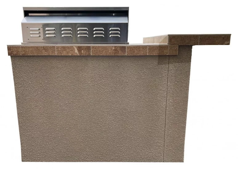 Havana L-Shape BBQ Island With Bar Seating and Built In BBQ Grill 4'x5' BBQ BBQ GRILL KoKoMo Grills
