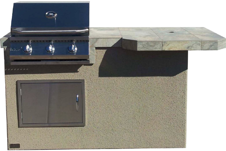 Mini Maui 6' BBQ Island Square Bar Top and Built In BBQ Grill BBQ GRILL KoKoMo Grills