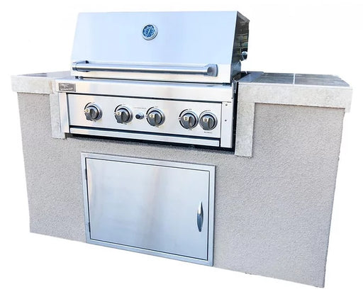 The Cayman 5' BBQ Island with 4 Burner Built In BBQ Grill BBQ GRILL KoKoMo Grills The Cayman 5' BBQ Island with 4 Burner Built In BBQ Grill. LPG