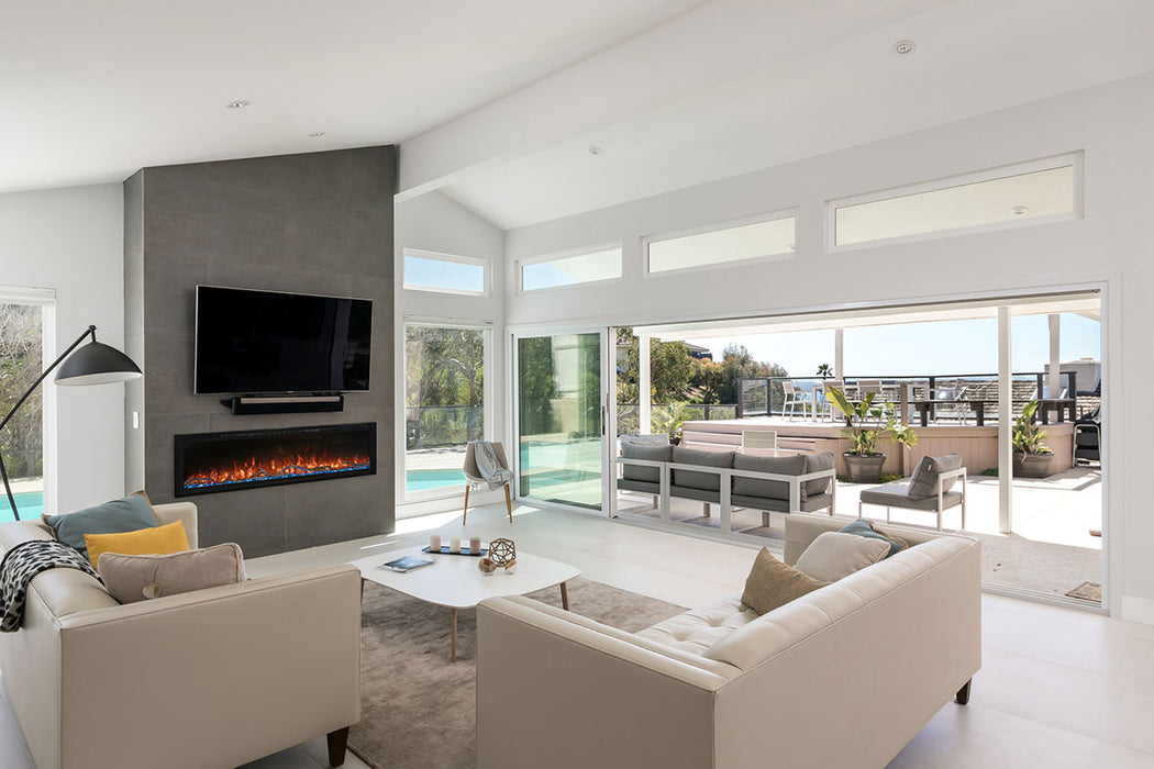 Modern Flames OR76-MULTI Orion Multi 76-Inch Three-Sided Built-In Electric Fireplace