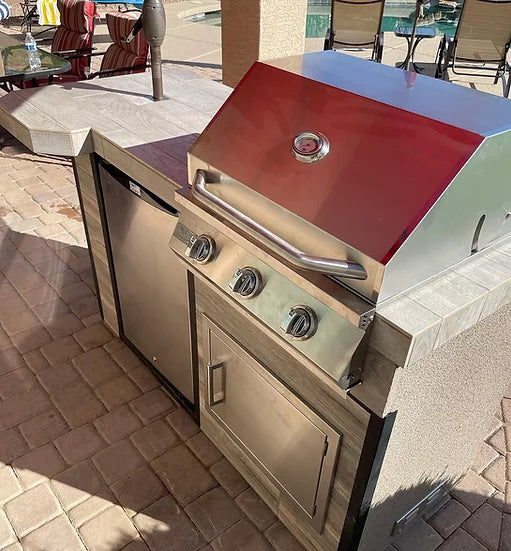 Mini Maui 6' BBQ Island with 33 Inch Bar and Built In BBQ Grill BBQ GRILL KoKoMo Grills