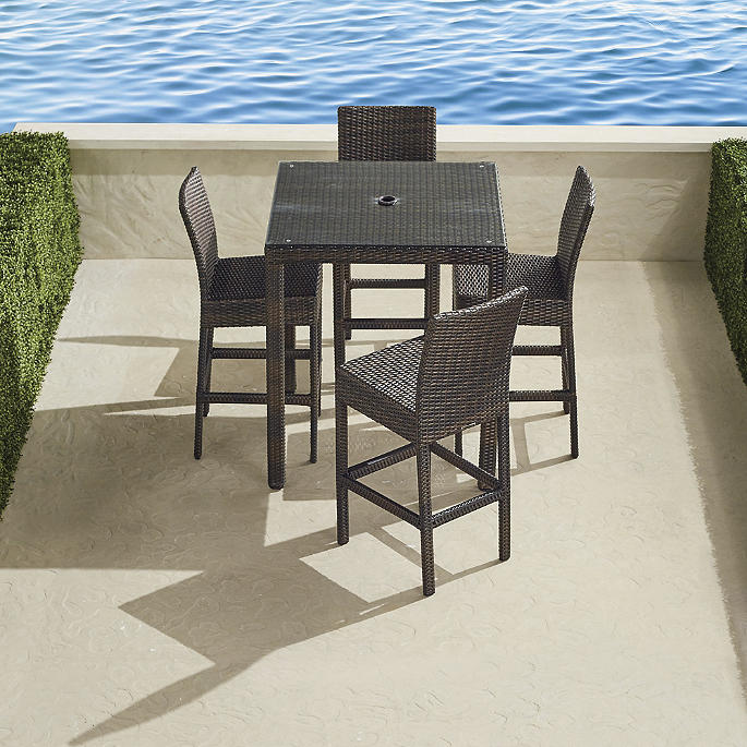 Palermo 5-pc. Bar Set in Bronze Finish + Cushions