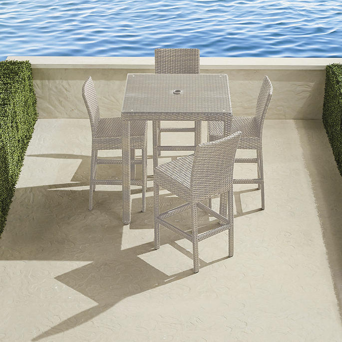 Palermo 5-pc. Bar Set in Dove Finish + Cushions
