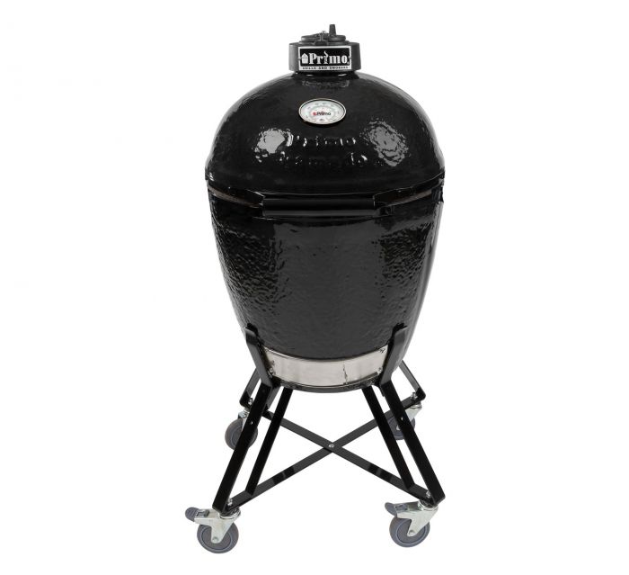 Primo CRH-177308 Round Ceramic Charcoal Kamado Grill Head on Wheeled Cradle