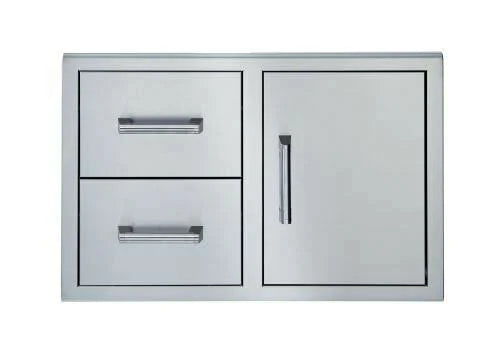 Broilmaster 34-Inch Single Door with Double Drawer for BSG343N Gas Grill - BSAW3422SD