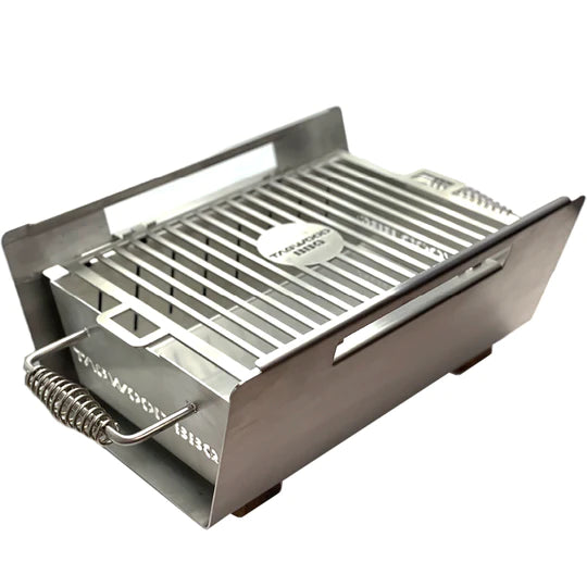 Tagwood BBQ Table Top Warming Brazier | Stainless steel and Acacia wood