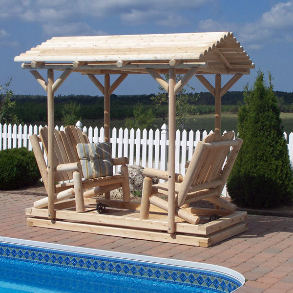 Log Glider with Roof Swings Leisurecraft