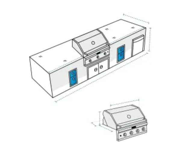 Outdoor Kitchen Signature Series 8 Piece L Shape Weather Cover