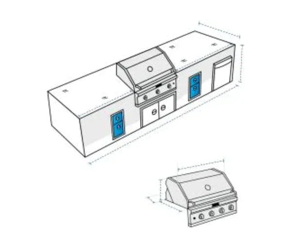 Outdoor Kitchen Signature Series + Kamado Weather Cover