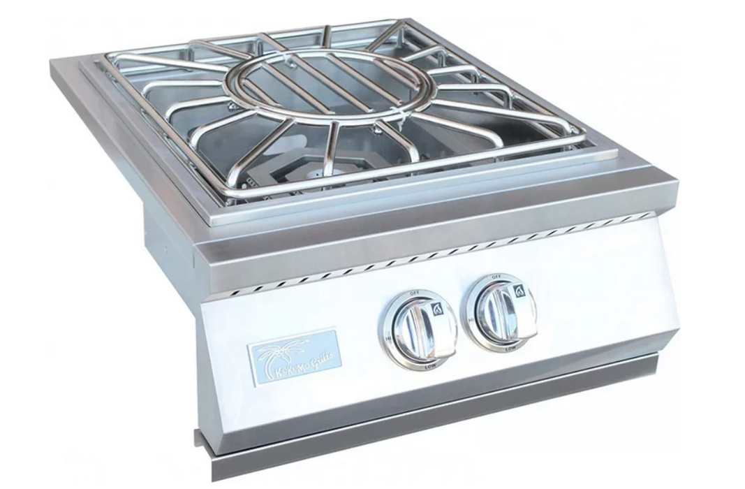 Built-in Power Burner with Removable Grate for Wok BBQ GRILL KoKoMo Grills Built-in Power Burner with Removable Grate for Wok LPG
