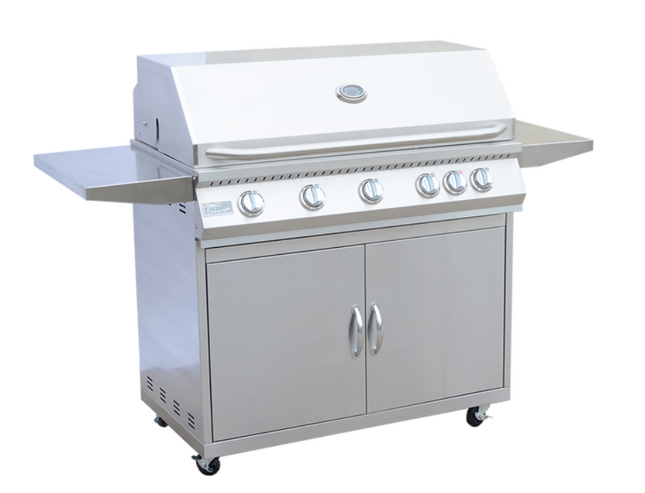 5 Burner 40 Inch Cart Model BBQ Grill With Locking Casters 304 Stainless Steel BBQ GRILL KoKoMo Grills 5 Burner 40 Inch Cart Model BBQ Grill With Locking Casters 304 Stainless Steel (LPG)