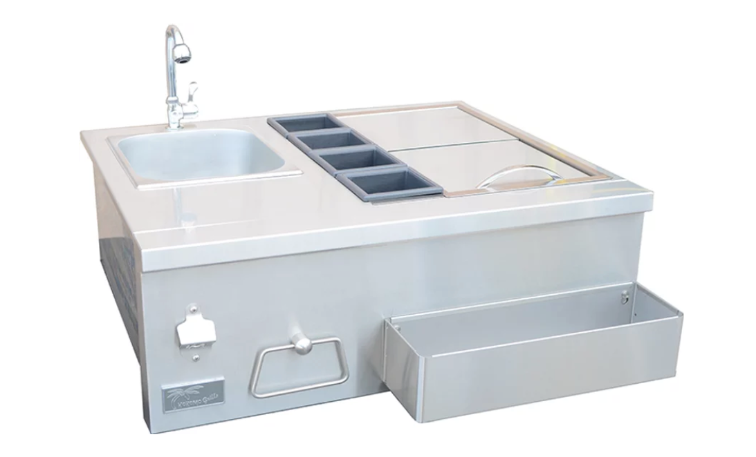 Built-In Bartender Cocktail Station With Sink Bottle Opener and Ice Chest BBQ GRILL KoKoMo Grills