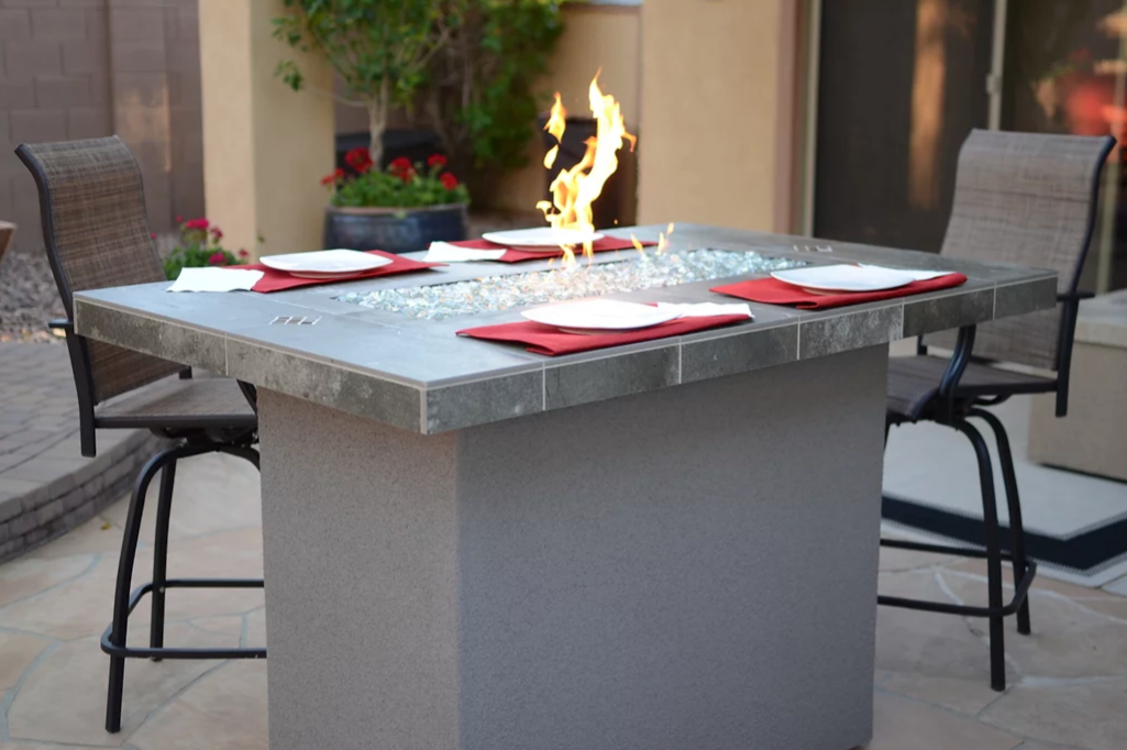 Entertainer Bar Gas Fire Pit Table with fire glass KoKoMo Grills