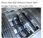 Mont Alpi 400 Deluxe Island with Fridge Cabinet, Infrared Side Burner 83'' BBQ GRILL Mont Alpi   