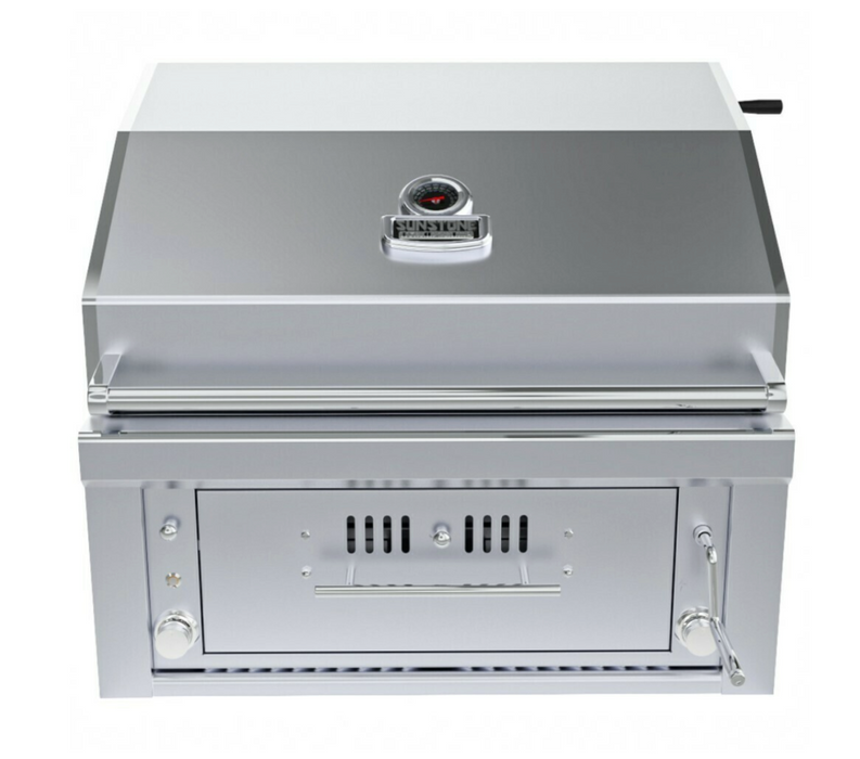 30” Gas Burners Hybrid Single Zone Charcoal/Wood Burning w/Infra-Red Burner Grill BBQ GRILL SunStone Barbecue Grills   