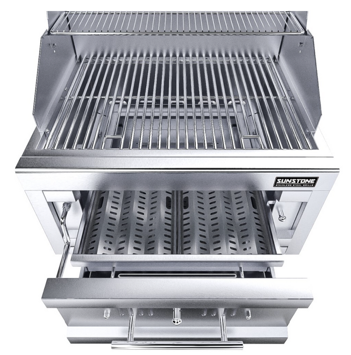 28" Single Zone 304 Stainless Steel Charcoal Grill BBQ GRILL SunStone Barbecue Grills   