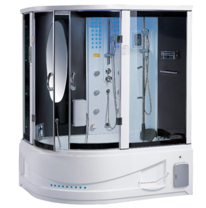 Siena Steam Shower - White Spas Maya Bath LLC Siena Steam Shower - White - Right