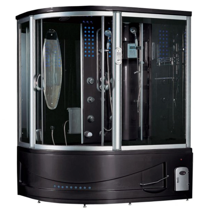 Siena Steam Shower - Black Spas Maya Bath LLC Siena Steam Shower - Black - Right
