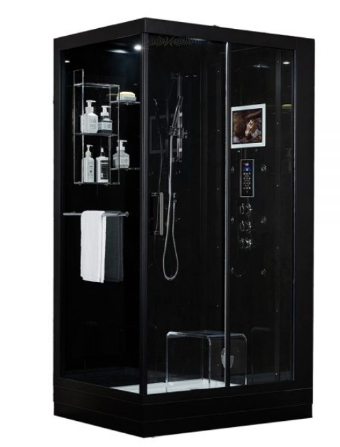 Platinum Lucca Steam Shower - Black Spas Maya Bath LLC Platinum Lucca Steam Shower - Black - Right