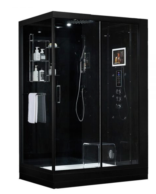Platinum Anzio Steam Shower - Black Spas Maya Bath LLC Platinum Anzio Steam Shower - Black - Right