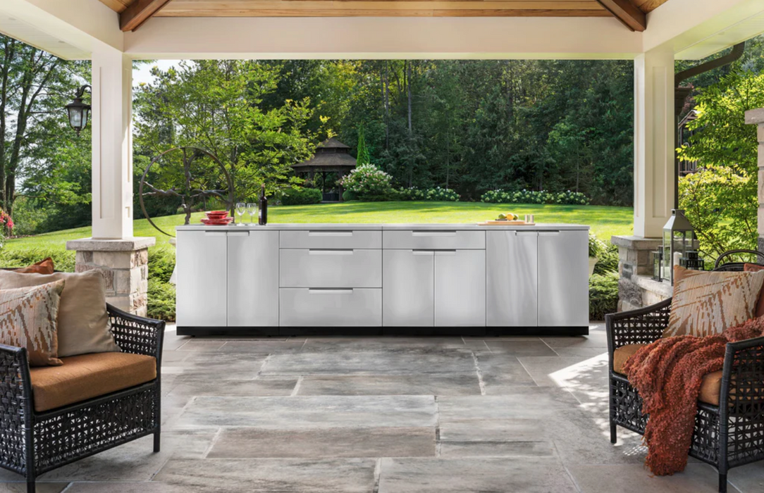 Outdoor Kitchen Stainless Steel 4 Piece Cabinet Set outdoor funiture New Age   