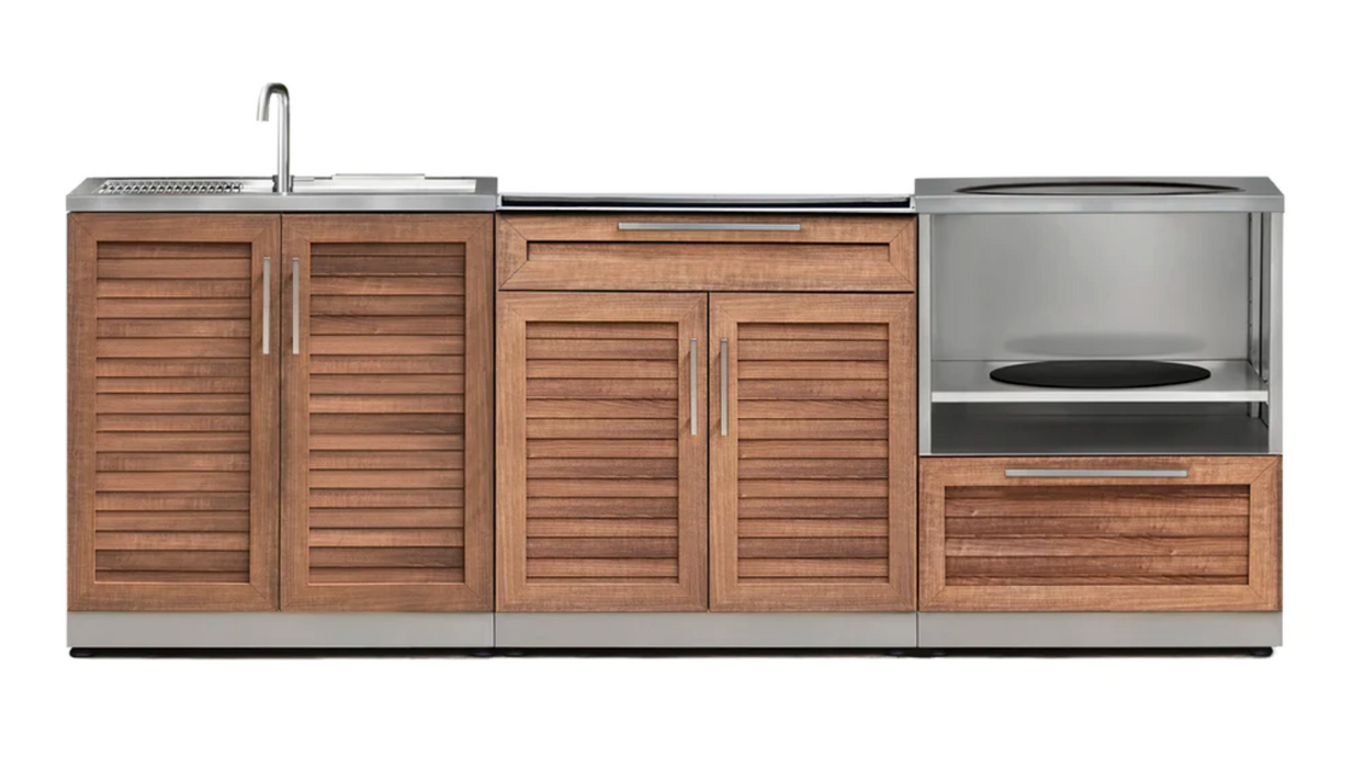 Outdoor Kitchen Stainless Steel Grove 3 Piece Cabinet Set + Sink outdoor funiture New Age Outdoor Kitchen Stainless Steel 3 Piece Cabinet Set + Sink - Black Galaxi Countertop