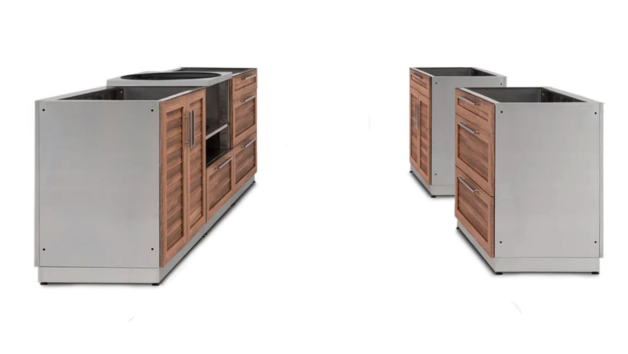 Outdoor Kitchen Stainless Steel Grove 5 Piece Cabinet Set + Kamado Cabinet outdoor funiture New Age Outdoor Kitchen Stainless Steel Grove 5 Piece Cabinet Set + Kamado Cabinet - Black Galaxi Top