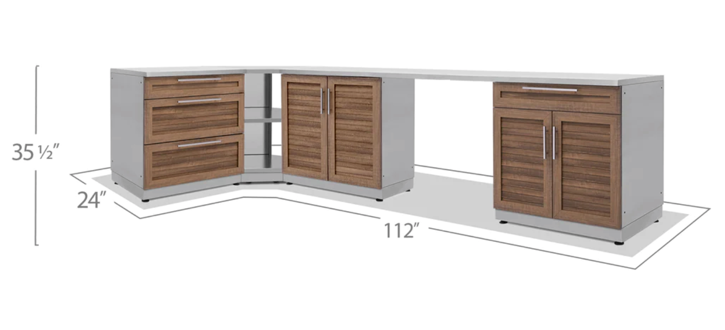 Outdoor Kitchen Stainless Steel Grove 4 Piece Cabinet Set outdoor funiture New Age Outdoor Kitchen Stainless Steel Grove 4 Piece Cabinet Set - Stainless Steel Top