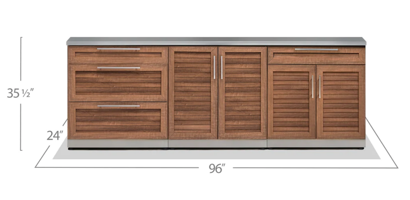 Outdoor Kitchen Stainless Steel Grove 3 Piece Cabinet Set outdoor funiture New Age