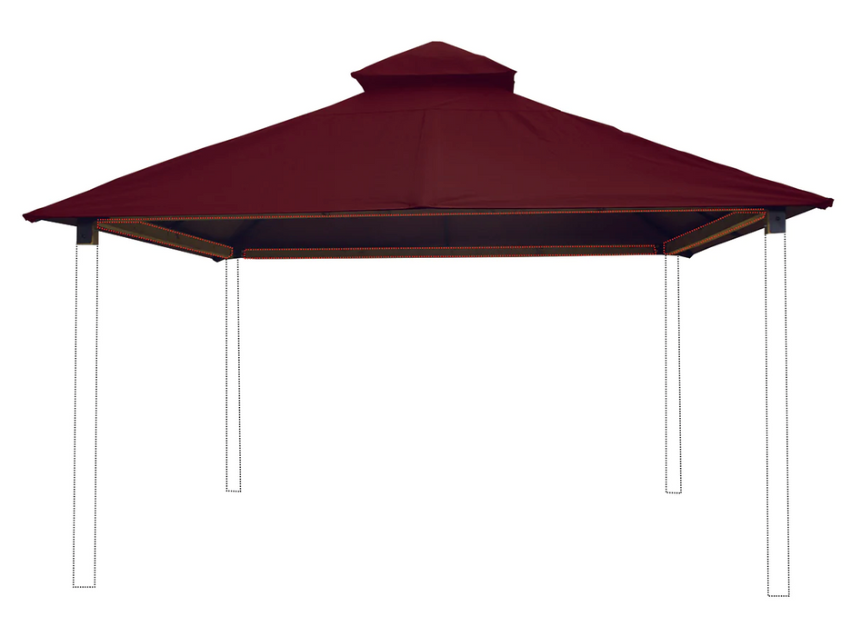 Riverstone Industries 14 ft. sq. ACACIA Gazebo Roof Framing and Mounting Kit With Burgundy OutDURA Canopy Canopy & Gazebo Tops RiverStone   