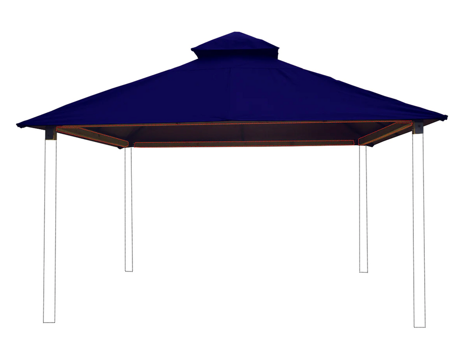 Riverstone Industries 14 ft. sq. ACACIA Gazebo Roof Framing and Mounting Kit With Classic Royal OutDURA Canopy Canopy & Gazebo Tops RiverStone   