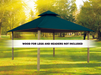 Riverstone Industries 14 ft. sq. ACACIA Gazebo Roof Framing and Mounting Kit With Emerald OutDURA Canopy Canopy & Gazebo Tops RiverStone   