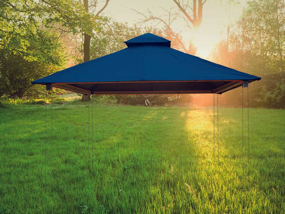 Riverstone Industries 14 ft. sq. ACACIA Gazebo Roof Framing and Mounting Kit With Island Blue OutDURA Canopy Canopy & Gazebo Tops RiverStone   