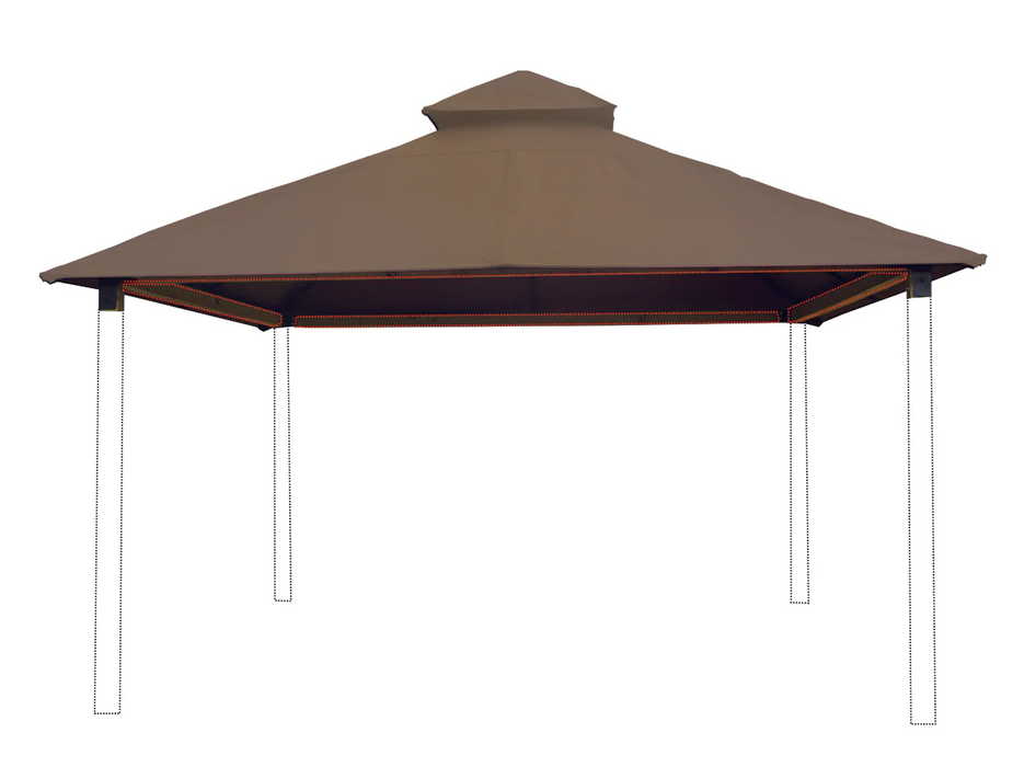 Riverstone Industries 14 ft. sq. ACACIA Gazebo Roof Framing and Mounting Kit With Linen OutDURA Canopy Canopy & Gazebo Tops RiverStone   