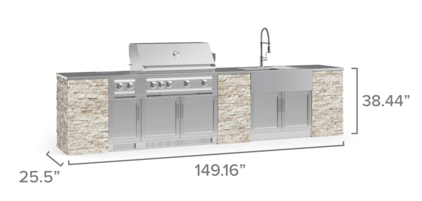 Outdoor Kitchen Signature Series 11 Piece Cabinet Set with 40'' Grill BBQ GRILL New Age   