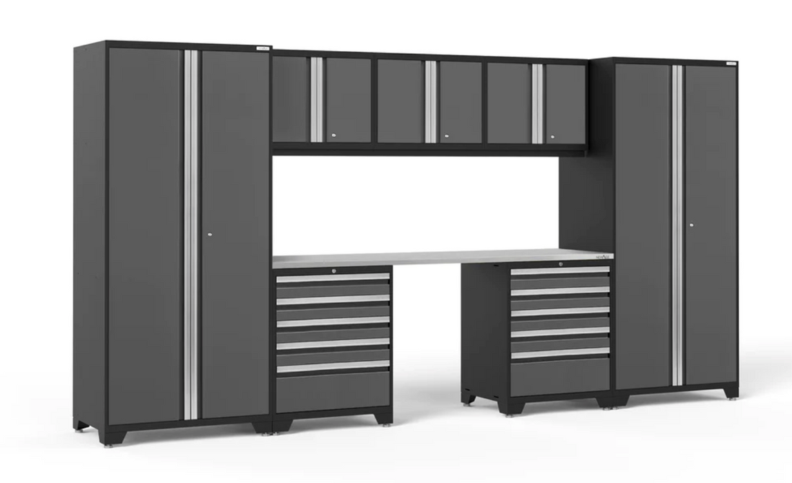 Pro Series 8 Piece Cabinet Set outdoor funiture New Age Pro Series 8 Piece Cabinet Set - Grey Stainless Steel