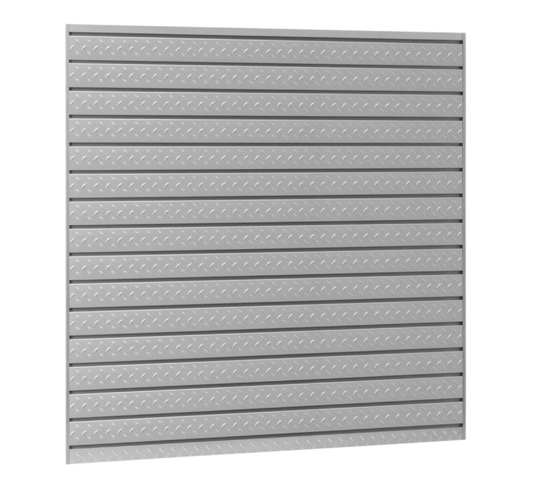 Pro Series 16 Sq. Ft. Steel Slatwall outdoor funiture New Age Pro Series Diamond Plate Slatwall Backsplash - Silver