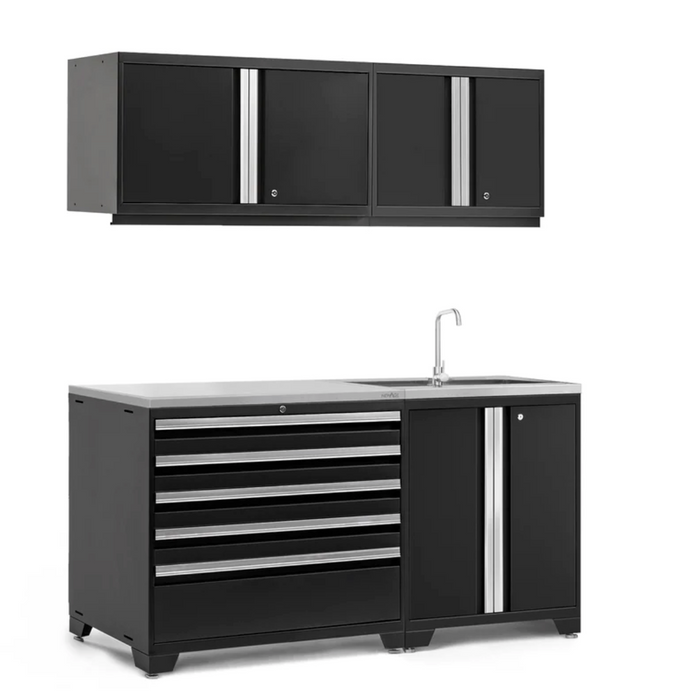 Pro Series 5 Piece Cabinet Set outdoor funiture New Age Pro Series 3 Piece Cabinet Set - Black Stainless steel