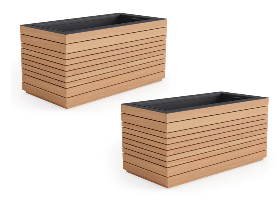 Rhodes Rectangular Planter (Set of 2) outdoor funiture New Age Aluminum