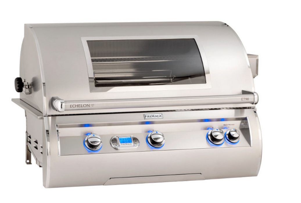 Fire Magic Echelon Diamond E790i 36-Inch 3-Burner Built-In Propane Gas Grill with Digital Thermometer, Rear Burner and Magic View Window BBQ GRILL CG Products