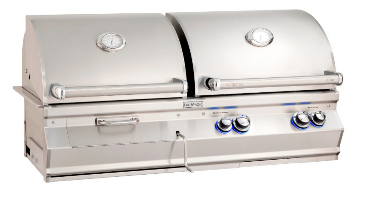 Fire Magic Aurora A830i 48-Inch Built-In Natural Gas & Charcoal Combo Grill with Rear Burner and Infrared Burner BBQ GRILL CG Products
