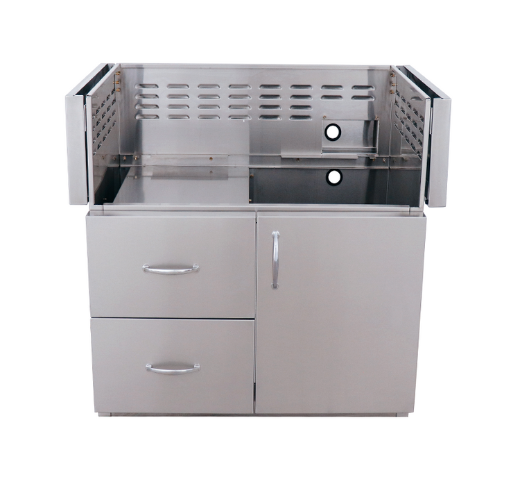 Portable 36" ARG Cart, #304 SS, 2-Drawer & Door Combo Design, Built BBQ GRILL CG Products