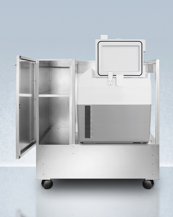 Summit Stainless Steel Cart with Portable Refrigerator/Freezer Refrigerators Summit Appliance