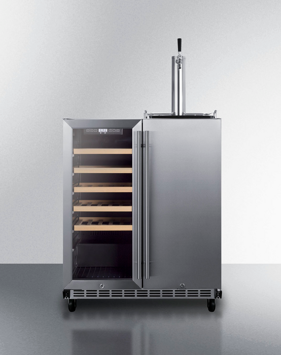 Summit 30" Wide Built-In Indoor/Outdoor Combination Wine Cellar/Kegerator Refrigerator Accessories Summit Appliance