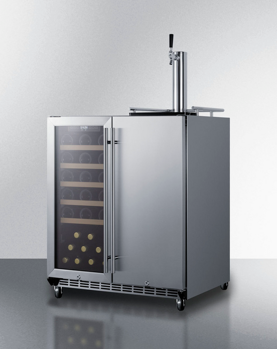 Summit 30" Wide Built-In Indoor/Outdoor Combination Wine Cellar/Kegerator Refrigerator Accessories Summit Appliance