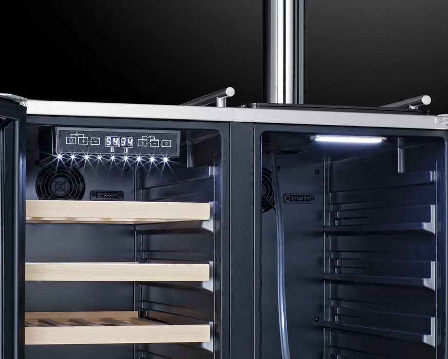 Summit 30" Wide Built-In Indoor/Outdoor Combination Wine Cellar/Kegerator Refrigerator Accessories Summit Appliance