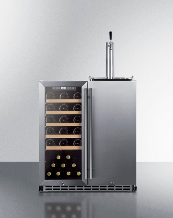 Summit 30" Wide Built-In Indoor/Outdoor Combination Wine Cellar/Kegerator Refrigerator Accessories Summit Appliance   