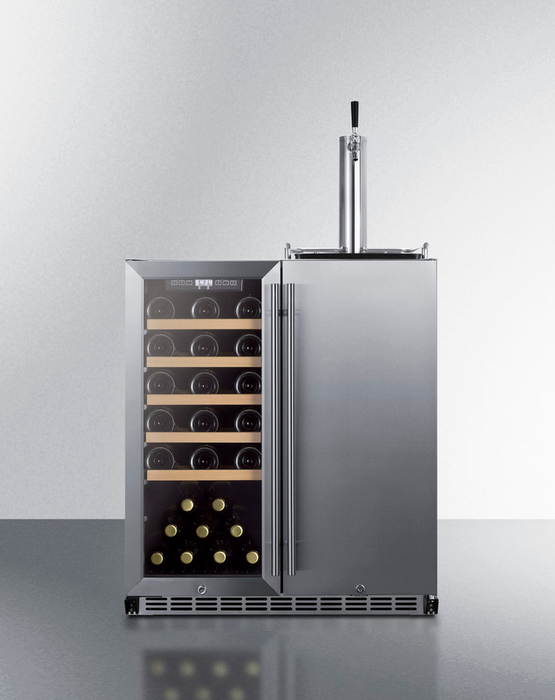 Summit 30" Wide Built-In Indoor/Outdoor Combination Wine Cellar/Kegerator Refrigerator Accessories Summit Appliance